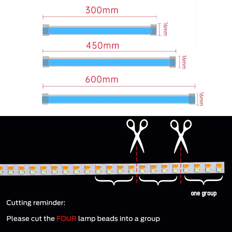 2 peças LED DRL Luz de circulação diurna para carro Faixa flexível à prova d'água Faróis automotivos Sinal de direção branco Luzes de fluxo de freio amarelas 12V