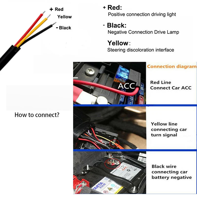 2 peças LED DRL Luz de circulação diurna para carro Faixa flexível à prova d'água Faróis automotivos Sinal de direção branco Luzes de fluxo de freio amarelas 12V