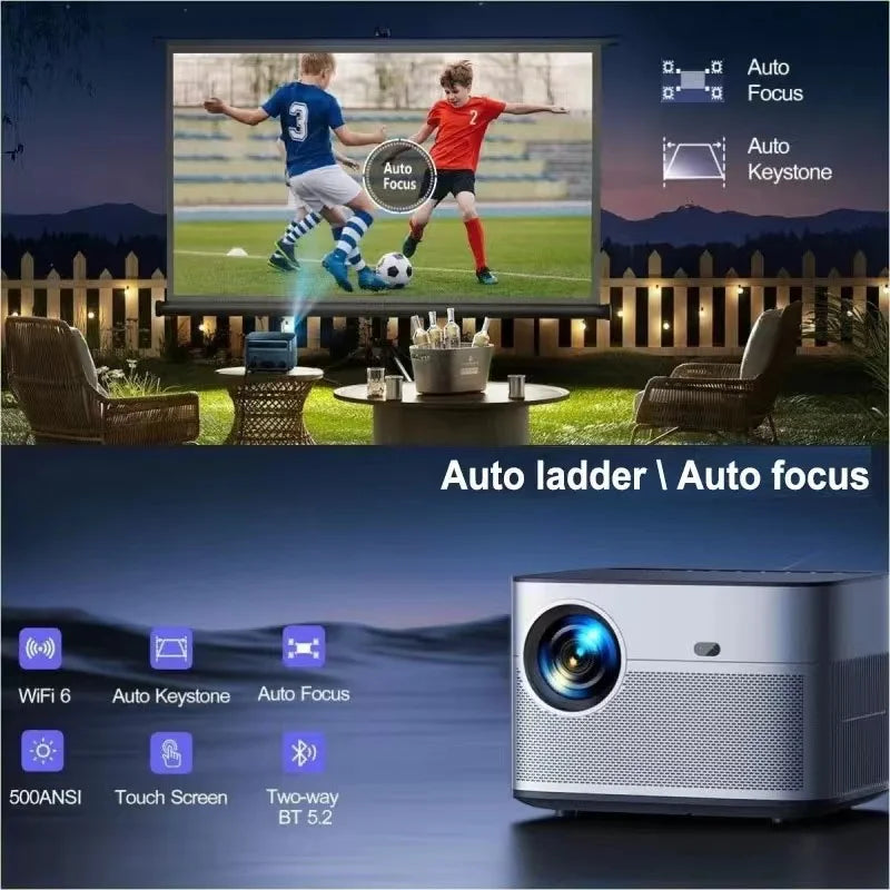 Hy350 novo projetor android 11 4k 1920*1080p wifi6 580ansi allwinner h713 32g controle de voz bt5.0 projetor de cinema em casa