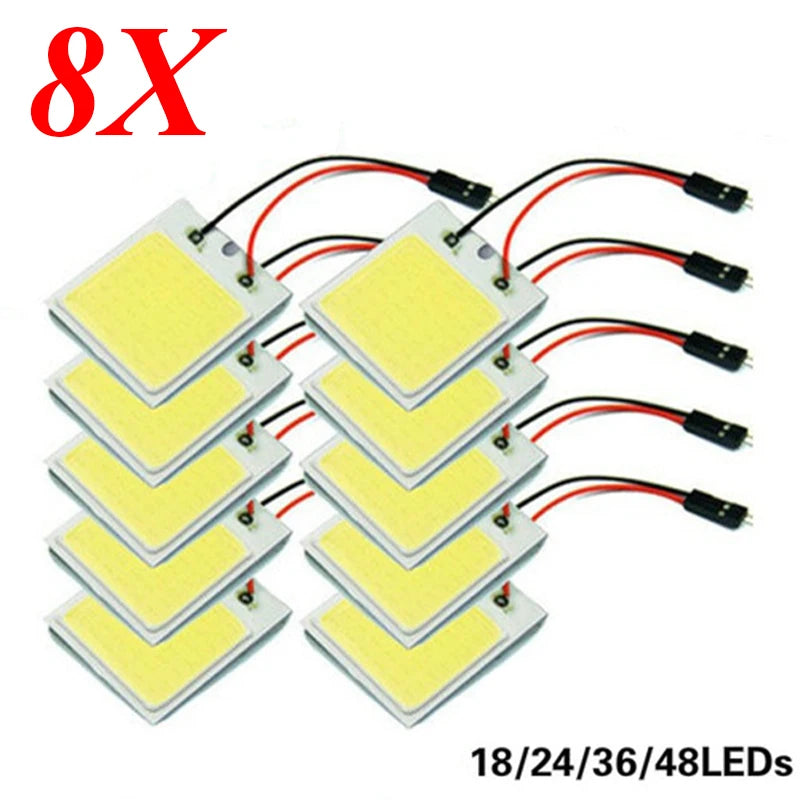 2/4/8 peças acessórios interiores do carro 18/24/48 smd t10 4w 12v cob painel interior do carro luzes led lâmpada carro cúpula luz painel do carro