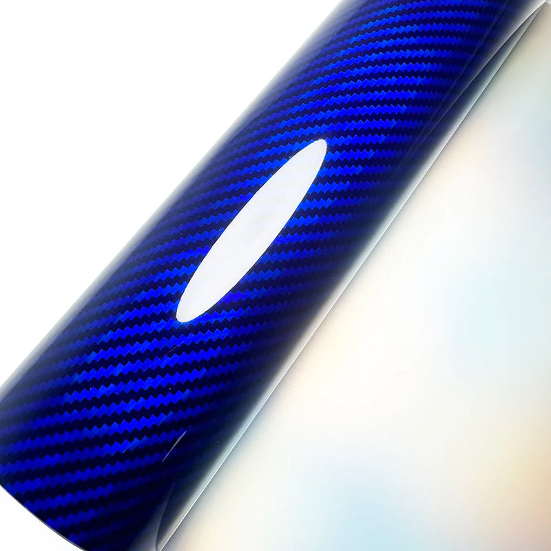 High Gloss Laser Blue Carbon Fiber Vinyl Film  Motorcycle Body Stickers Rainbow Car Film Covers Accessories Wrap Foil Sticker