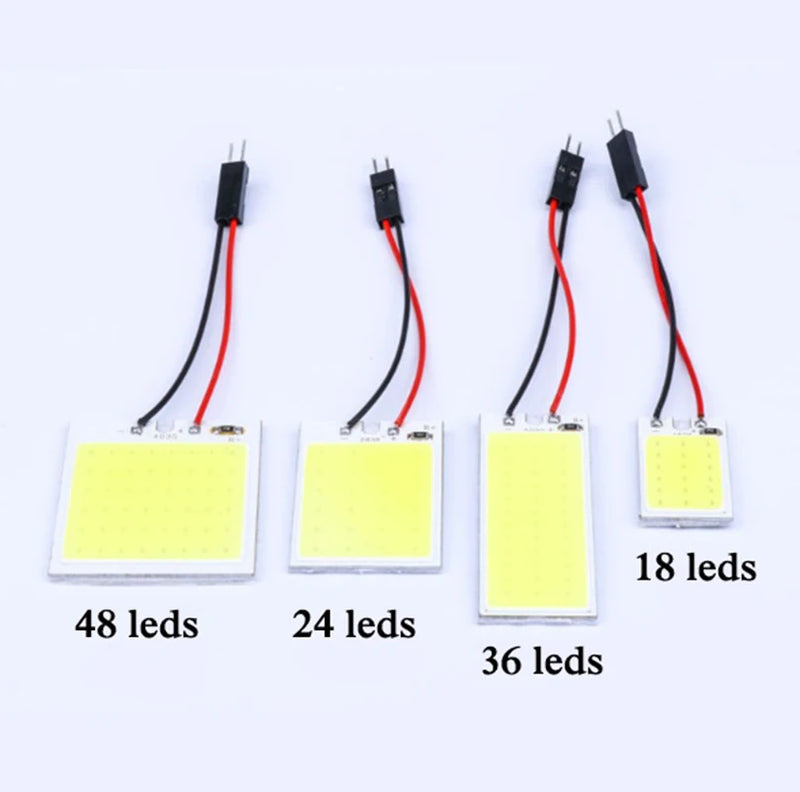 2/4/8 peças acessórios interiores do carro 18/24/48 smd t10 4w 12v cob painel interior do carro luzes led lâmpada carro cúpula luz painel do carro