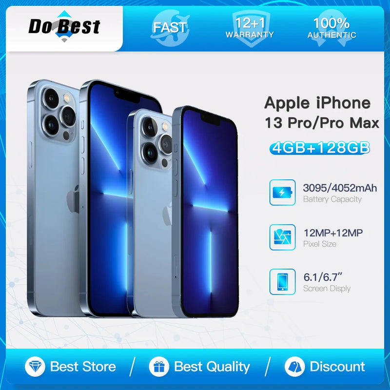 Apple iPhone 13 Pro/13 Pro Max usado desbloqueado 5G A15 Bionic Face ID 6.1"/6.7" 120Hz Super Retina XDR Tela OLED Câmera de 12MP